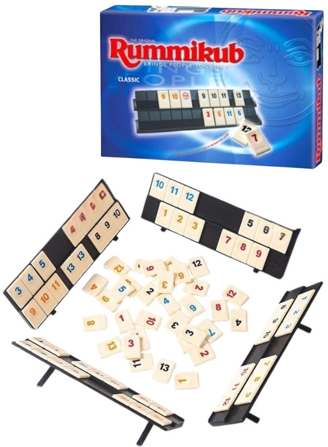 Rummikub Game The Ultimate Classic Number Tile Strategy Board Game for Kids and Adults, Educational and Entertaining Family Game that Enhances Brain Skills, Focus, Strategic Thinking and Decision Making, Suitable for Ages 7 and Up, Designed for 2-4 Players, Perfect Choice for Family Gatherings, Parties, Game Nights, Travel and Social Fun with Friends and Loved Ones Anytime Anywhere - Image 1