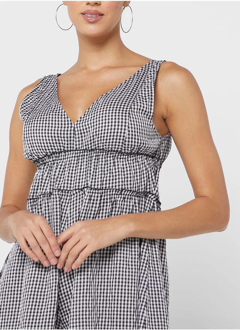 boohoo Plunge Neck Printed Playsuit