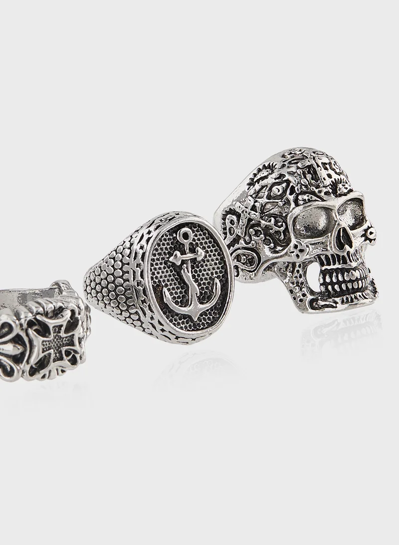 Seventy Five 4 Pack Biker Ring Set