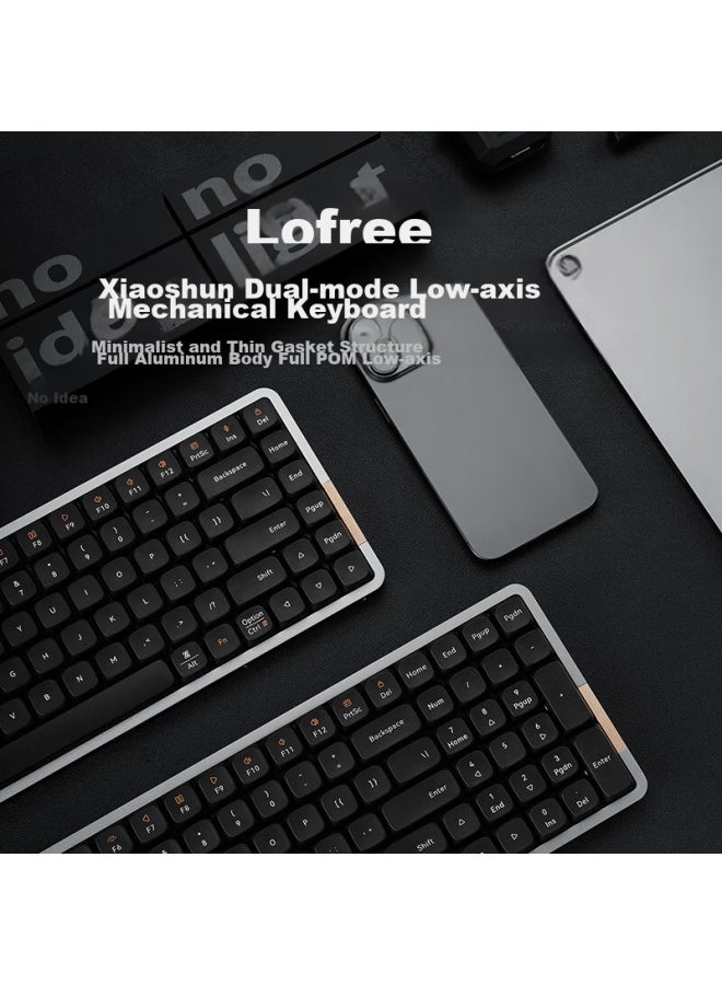 Lofree Xiao Shun 100-key Low-profile Keyboard Oe919 Wired And Bluetooth Dual-mode Low-profile Mechanical Keyboard With Aluminum Alloy Body, Deep Space Phantom - Image 1