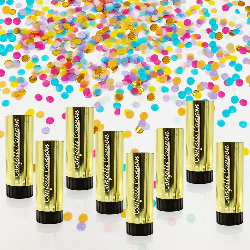 PPXMEEUDC 8 PCS Party Supplies Colorful Confetti Paper Poppers Confetti Cannon for Graduation Wedding Birthday Baby Shower Christmas New Year's Bridal Anniversary Fiesta Fun Party Favors Supplies - Image 1