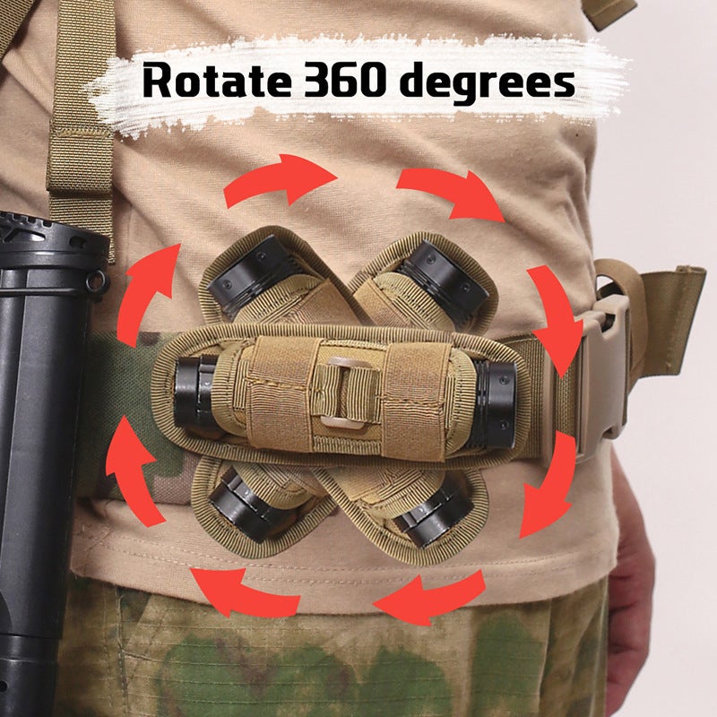 Outdoor Tactical 360 Degree Rotating Flashlight Sleeve Multifunctional Molle Accessory Flashlight Nylon Waist Bag - Image 2