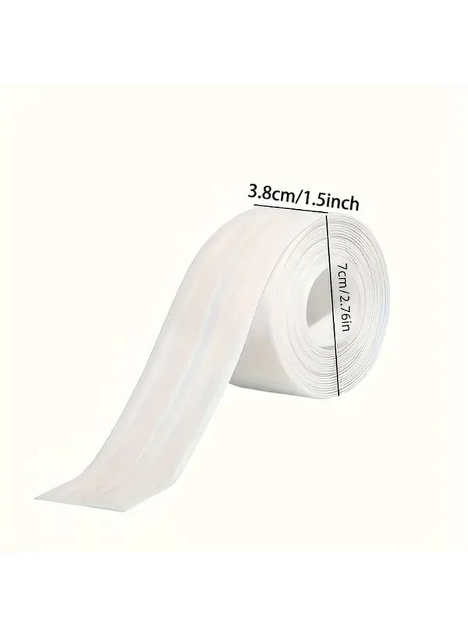 White Self Adhesive Toilet Sealing Strip 5m Kitchen Bathroom Moisture Proof Tape - Image 2