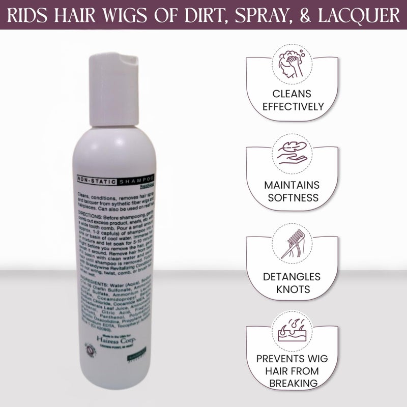 Brandywine Non Static Shampoo, Hair Cleanser for Synthetic & Human Hair Wigs, Hairpieces & Extensions - 16 Fl Oz - Image 4
