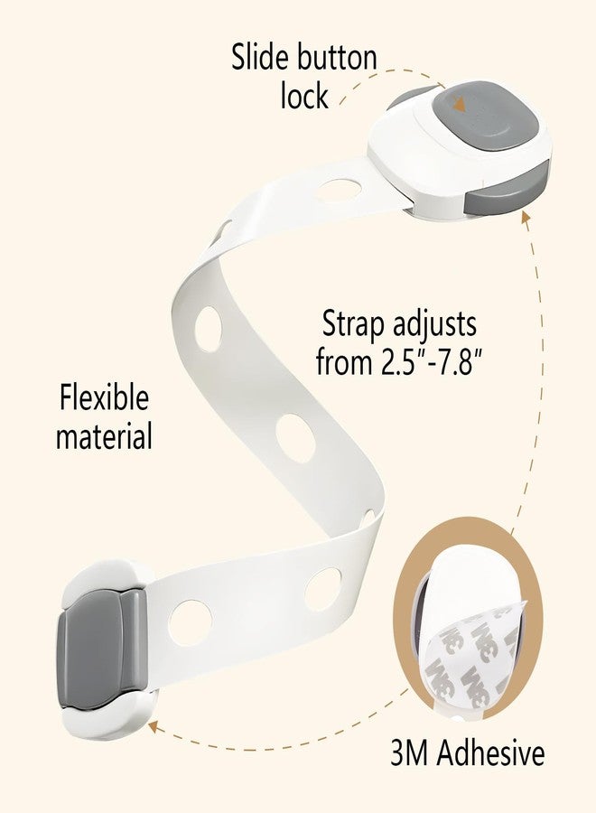 SKYROKU قفل مرحاض آمن للأطفال - أقفال خزائن أمان للأطفال لمقعد المرحاض، الأدراج، الثلاجة، الأبواب | تركيب سهل مع لاصق 3M قوي | حزام غير سام وقابل للتعديل لسلامة الأطفال والحيوانات الأليفة - Image 4