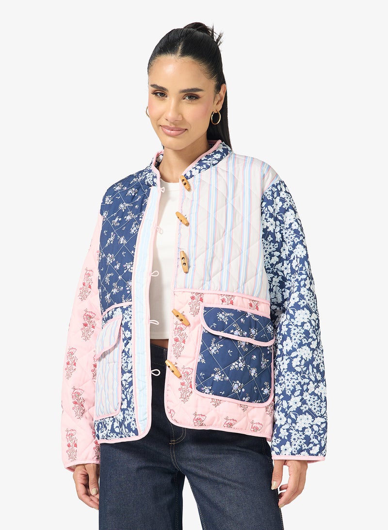 جينجر جاكيت مبطن بتطريز الزهور - Image 1