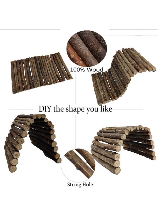 Hamiledyi - Hamiledyi Large Reptile Hideout Wood Bridge Ladder Hiding Hut Bearded Dragon Hammock Lizards Habitat Decor Climbing Accessories Tortoise Hide Cave Toy for Gecko Snake Chameleon Gecko Iguana - Image 1