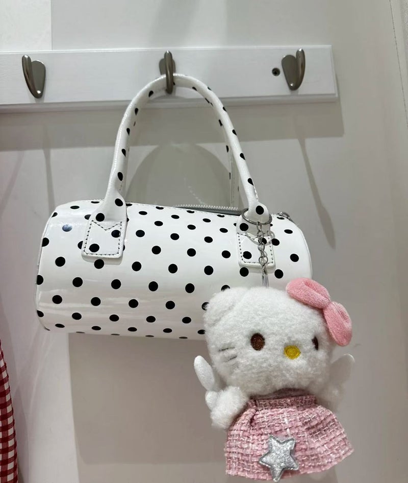 New Summer Dopamine Premium Handheld Cylinder Bag, Korean Ins Style, Bowling Cute Polka Dot Bag for Women - Image 2