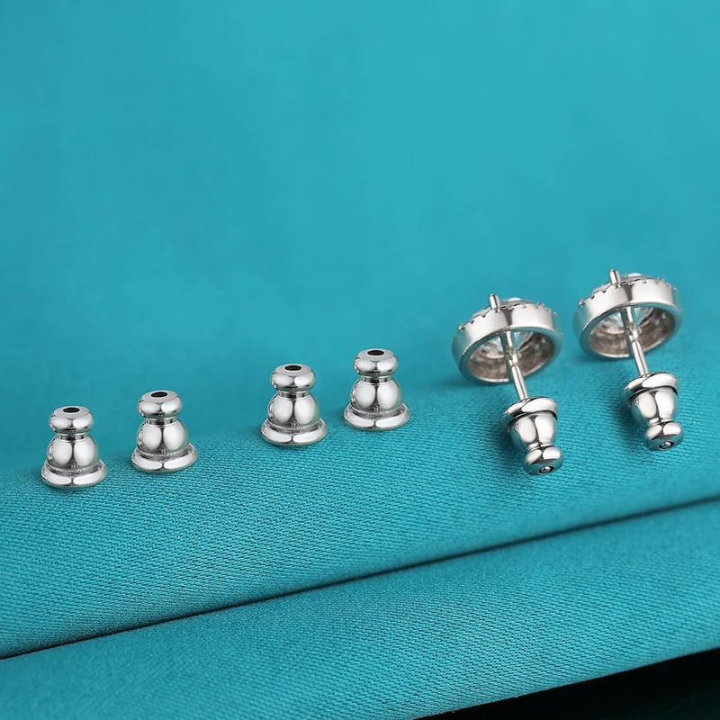Catinee Earring Backs Replacements,14k Plated White Gold Earrings Back for Studs Secure,Hypoallergenic Earring Backs Apply to Earring Backs for Droopy Ears(6pcs/3pair) - Image 2