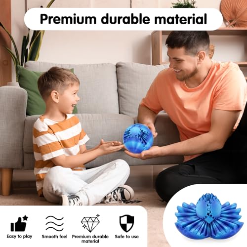 Minleway Gear Ball 3D Printed Cube Fidget ToyGear Sphere Fidget ToysSensory Toys for Stress and Anxiety Relief Desk Toy Fidget SpinnersStocking Stuffers for Adults Kids Gift Aurora Blue 31 Inch - Image 5