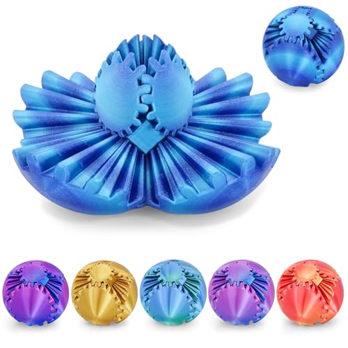 Minleway Gear Ball 3D Printed Cube Fidget ToyGear Sphere Fidget ToysSensory Toys for Stress and Anxiety Relief Desk Toy Fidget SpinnersStocking Stuffers for Adults Kids Gift Aurora Blue 31 Inch - Image 1