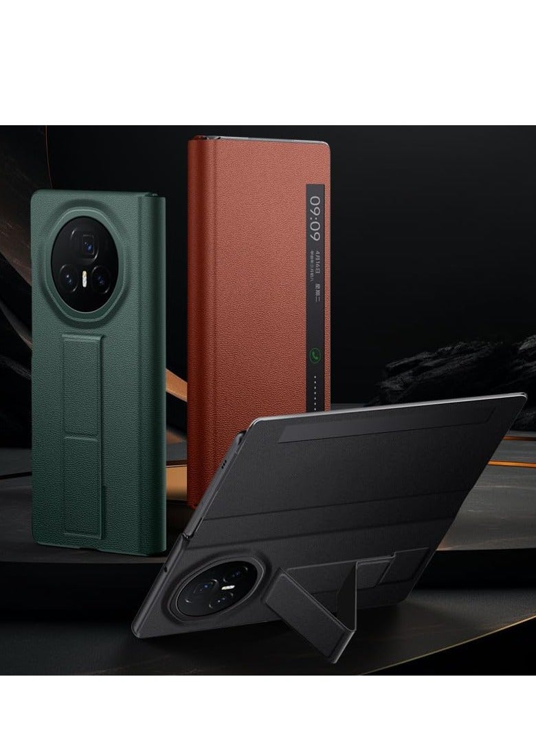 Case for Honor Magic V3 (2024),Magnetic Anti-fall Shockproof Flip Case,Leather Ultra-Thin Protective Cover with Auto Sleep/Wake and Wrist Strap (Green)  - Image 2
