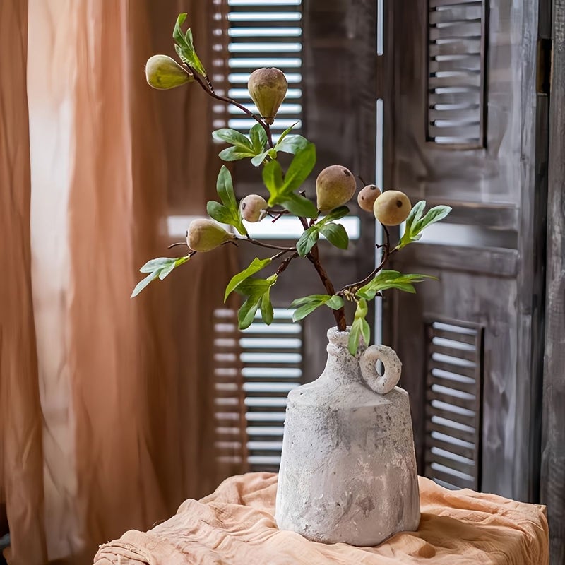 A Faux Fig Branch With Fruit Measuring 33 86 Inches Green Color For DIY Party Room Decor Rustic Fruit Decoration Indoor And Outdoor Home Decor Hotel Decoration Floral Gift Arrangements - Image 2