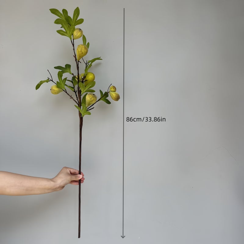 A Faux Fig Branch With Fruit Measuring 33 86 Inches Green Color For DIY Party Room Decor Rustic Fruit Decoration Indoor And Outdoor Home Decor Hotel Decoration Floral Gift Arrangements - Image 3