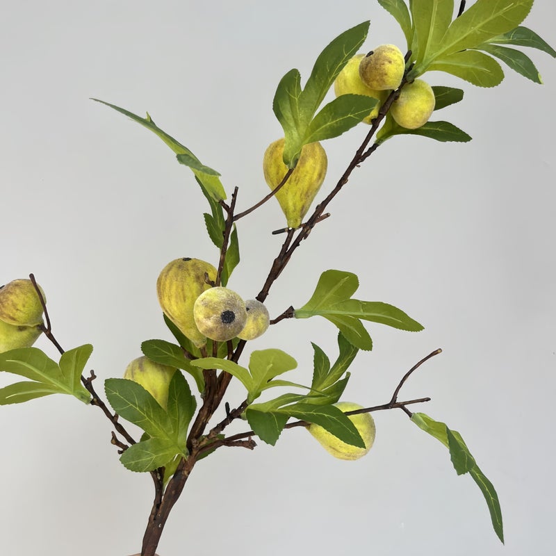 A Faux Fig Branch With Fruit Measuring 33 86 Inches Green Color For DIY Party Room Decor Rustic Fruit Decoration Indoor And Outdoor Home Decor Hotel Decoration Floral Gift Arrangements - Image 5