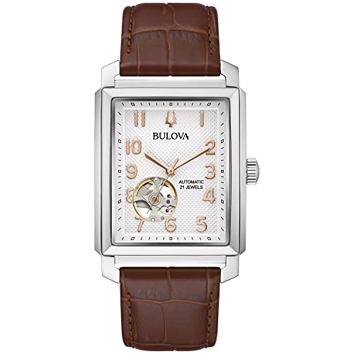 Bulova ساعة بولوفا للرجال سوتون أوتوماتيك بحزام جلد تمساح | 33 مم | 96A268 - Image 1