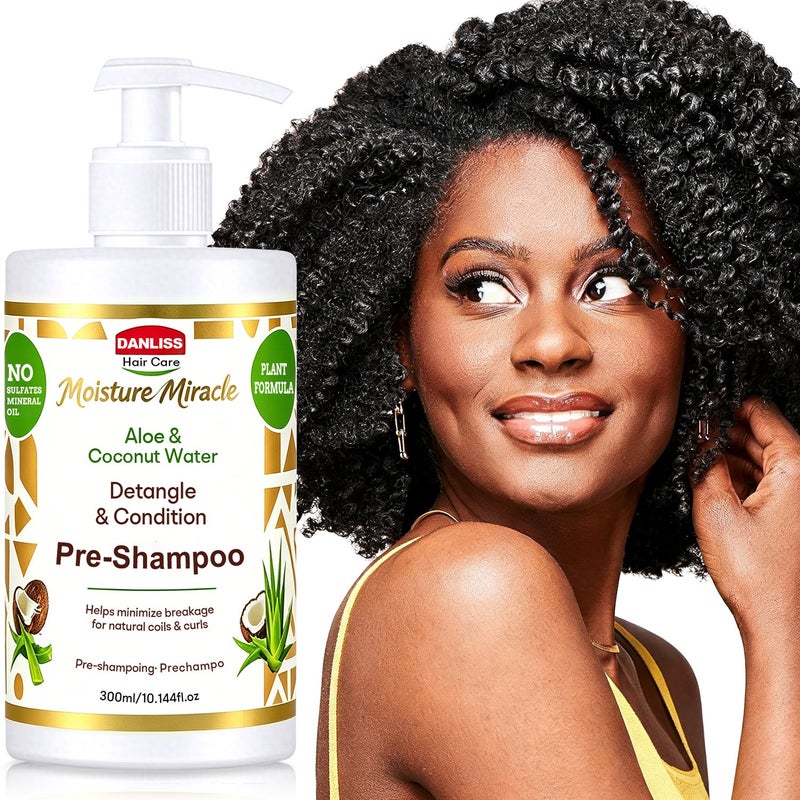 DANLISS Aloe Vera Coconut Water Conditioner - Pre-Shampoo and Conditioner 300ml (Sulfate-Free Mineral) - Image 1