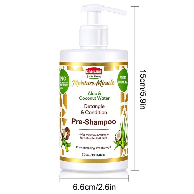 DANLISS Aloe Vera Coconut Water Conditioner - Pre-Shampoo and Conditioner 300ml (Sulfate-Free Mineral) - Image 5
