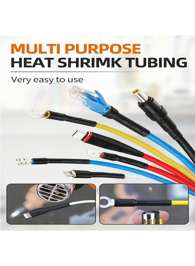 900pcs Heat Shrink Tube Kit 2 1 Shrink Ratio Waterproof Flame Retardant Black 12 Sizes - Image 4