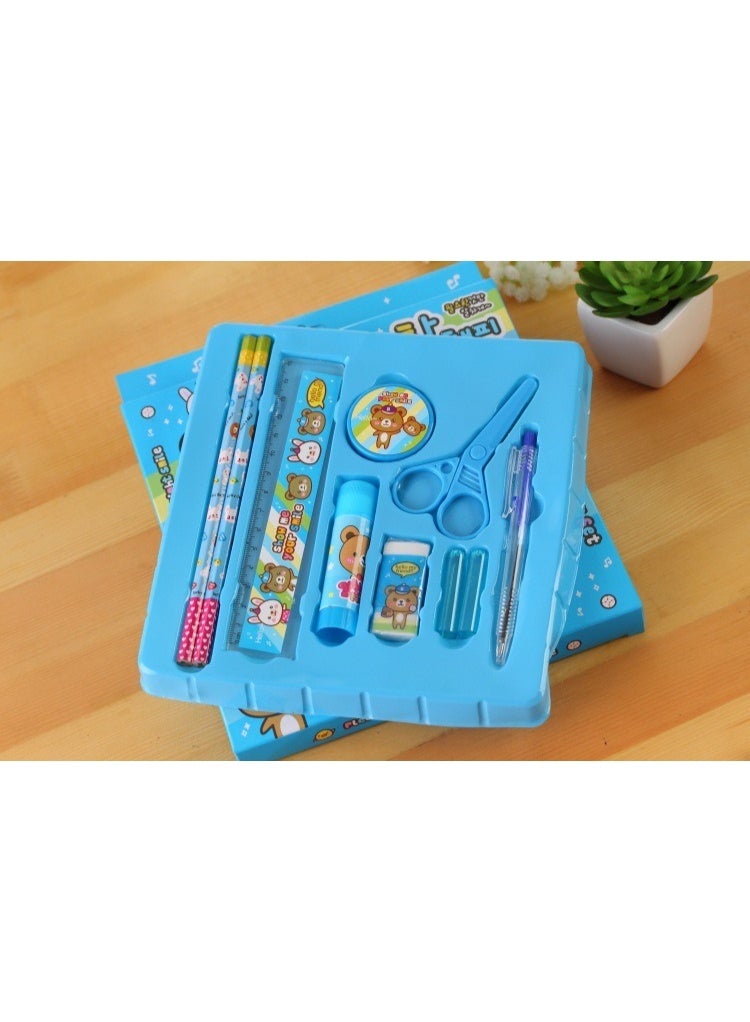 Generic Back to School Essentials Gift Set - 2 Pack Pink & Blue Kids Stationery Kits (10-Piece Each) with Safety Scissors, Glue Stick & Pencil Sharpener - Perfect First Day Supplies for Boys & Girls 3-12  - Image 5