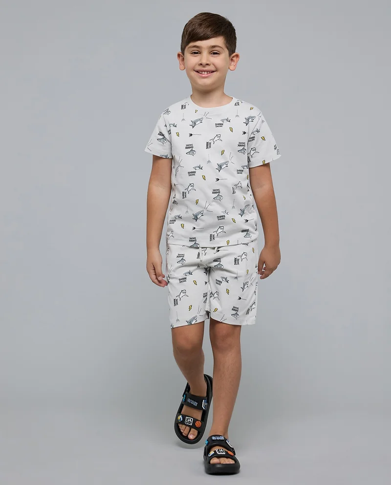 R&B Printed T-Shirt and Shorts Set