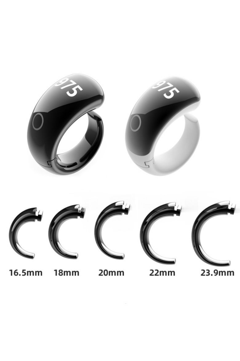 إيكوانتو خاتم الثناء عداد أصابع قابل للتعديل مع دعم التطبيق عداد رقمي خاتم تذكير بالصلاة عداد أصابع ذكر مسلم مكون من 4 أرقام (أسود + أبيض مع 5 أحجام (16/18/20/22/24 مم)) - Image 3