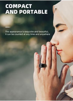 Equantu Equantu Equantu Smart Tasbih Adjustable Finger Counter with APP Support, Digital Counter Prayer Reminder Ring, 4-Digit Muslim Zikr Finger Counter (White)  - Image 3