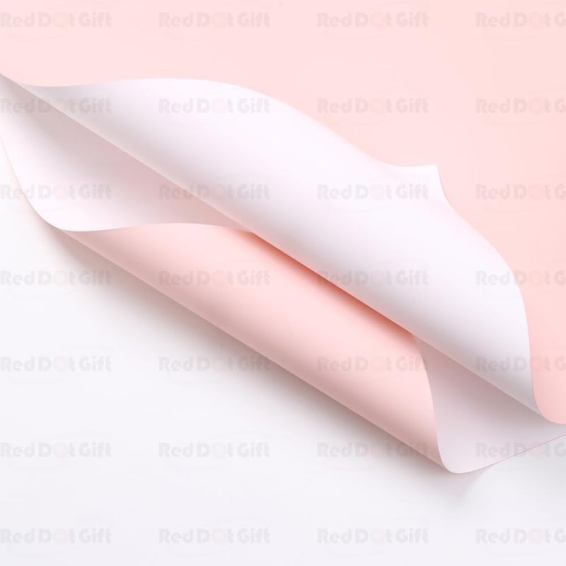 Red Dot Gift REDDOTGIFT Pack of 20 Sheets Gift Wrapping Paper 57x57cm, Double Face Flower Wrap Paper Waterproof Floral Bouquet Packing Paper DIY Craft Gift Packing (33# LIGHT PINK + CREAM WHITE) - Image 4
