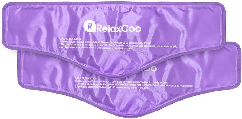 RelaxCoo Neck Ice Pack Wrap, Reusable Gel Ice Pack for Neck Shoulders, Cold Compress Therapy for Pain Relief, Injuries, Swelling, Bruises, Sprains, Inflammation and Cervical Surgery Recovery Purple-2
