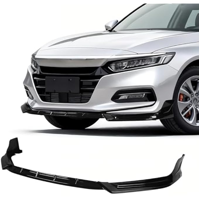 Archaic Front Bumper Lip Compatible with 2018-2020 Honda Accord, JDM Style 3Pcs Air Dam Spoiler Splitter Fit for SE/EX-L/LX/Touring, Splitter Under Chin Body Kit Lower Spoiler. - Image 1