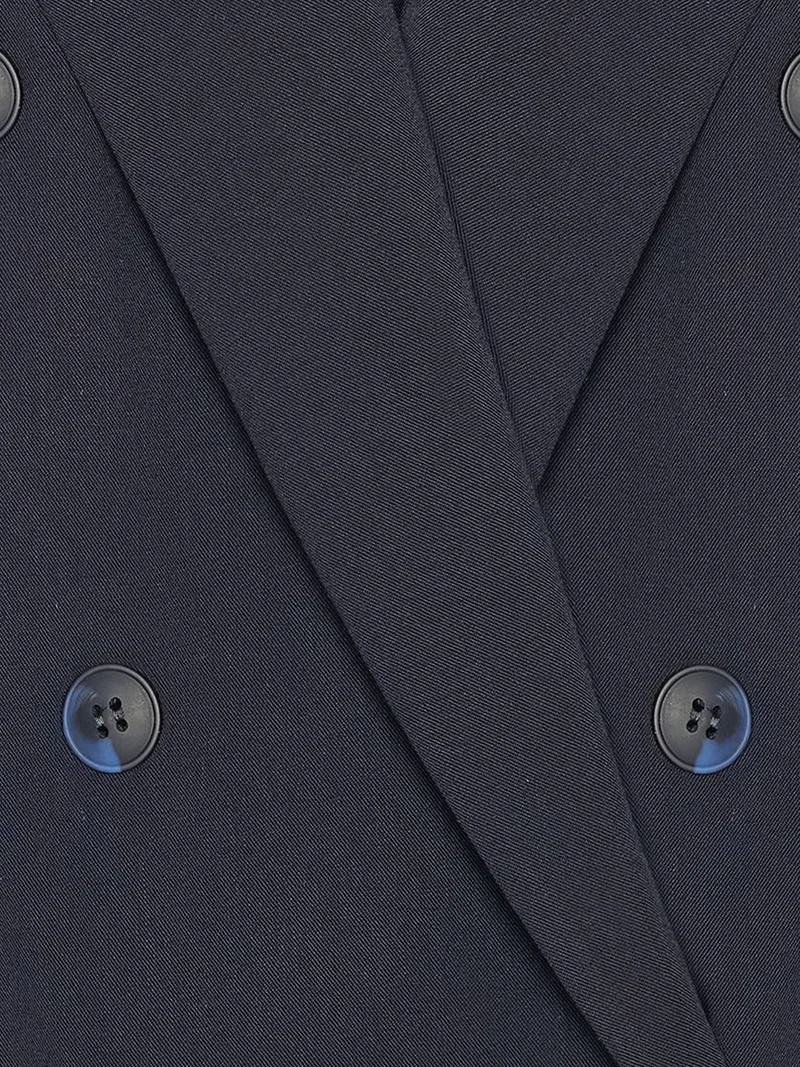 Dilvin Navy Blue DILVIN Oversized Long Crepe Blazer Jacket for Women | Best Price UAE