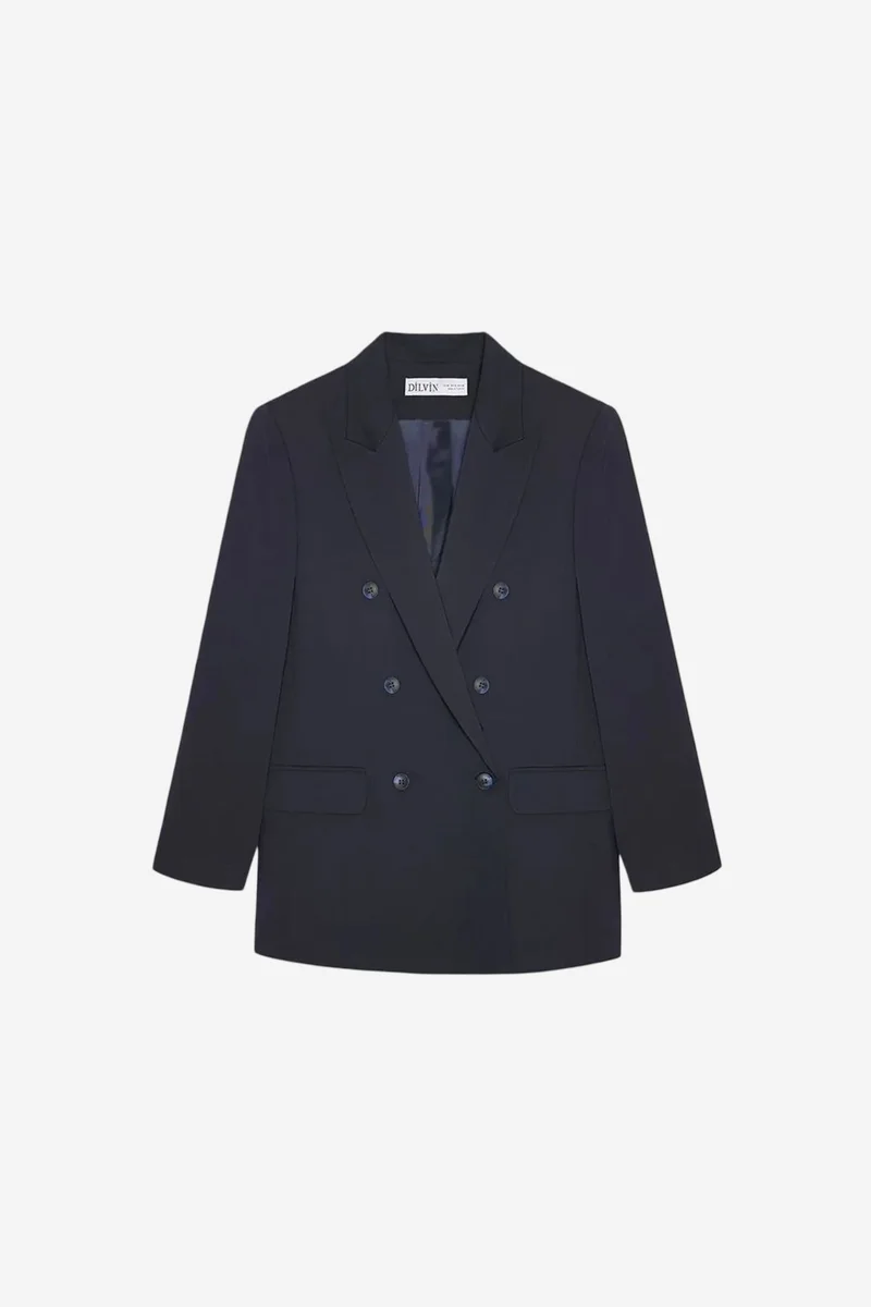 ديلفين DILVIN Oversized Long Crepe Blazer Jacket