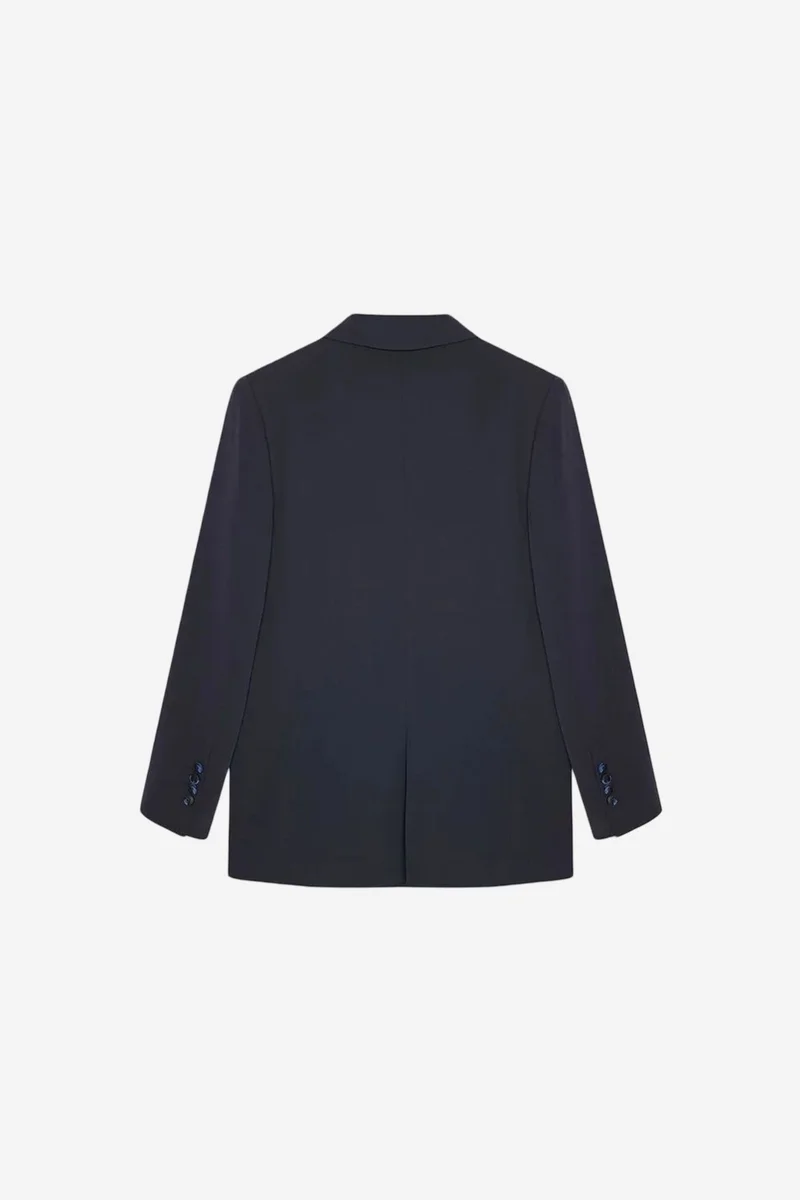 Dilvin Navy Blue DILVIN Oversized Long Crepe Blazer Jacket for Women | Best Price UAE
