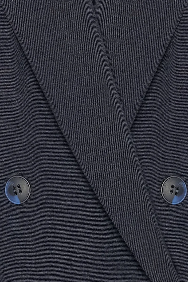 Dilvin Navy Blue DILVIN Oversized Long Crepe Blazer Jacket for Women | Best Price UAE