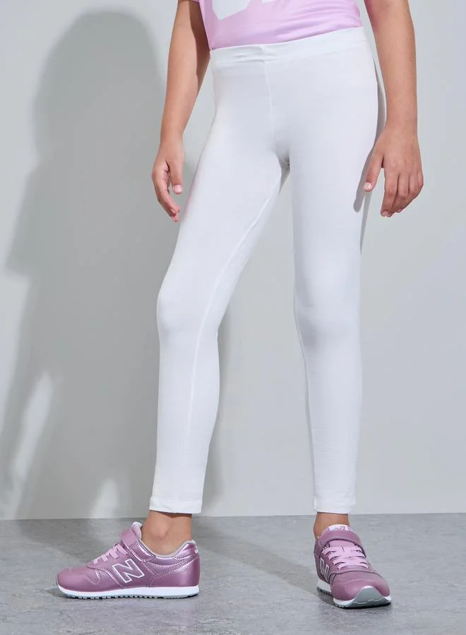 ستايلي Teen Girls Pack of 2 - White Cotton Leggings