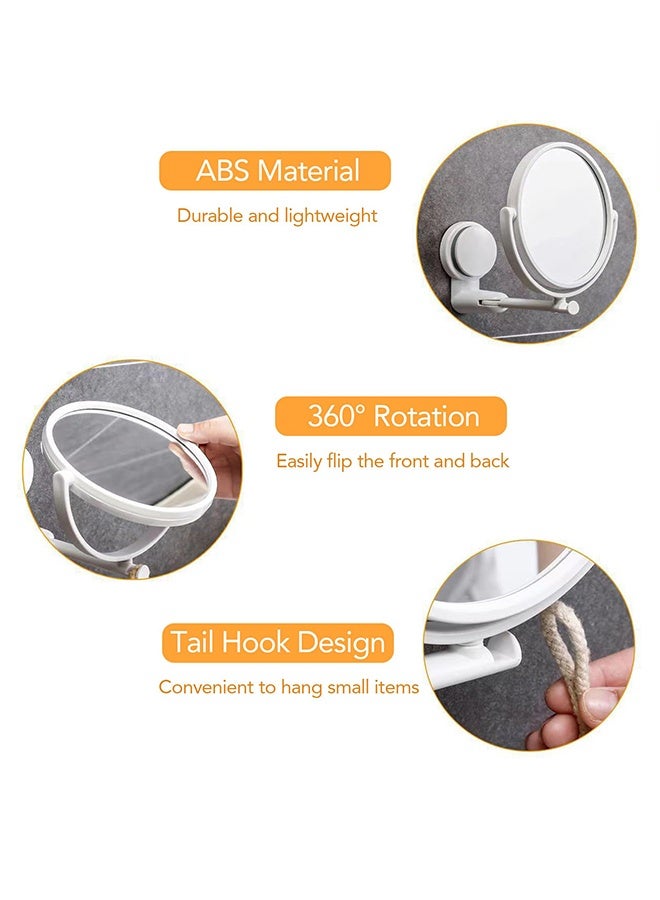 يلا جوي مرآة مكياج مثبتة على الحائط مقاس 5.9 بوصة، مرآة مكياج مزدوجة الجوانب مع تكبير 1 × 3 ×، مرآة حمام دوارة قابلة للتمديد - Image 5