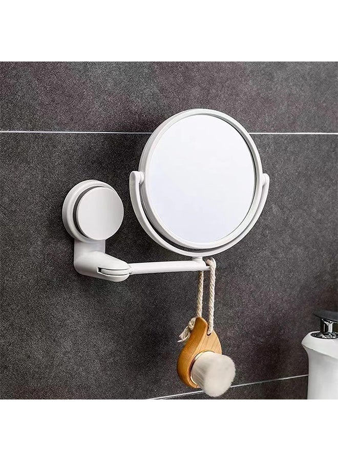 يلا جوي مرآة مكياج مثبتة على الحائط مقاس 5.9 بوصة، مرآة مكياج مزدوجة الجوانب مع تكبير 1 × 3 ×، مرآة حمام دوارة قابلة للتمديد - Image 2