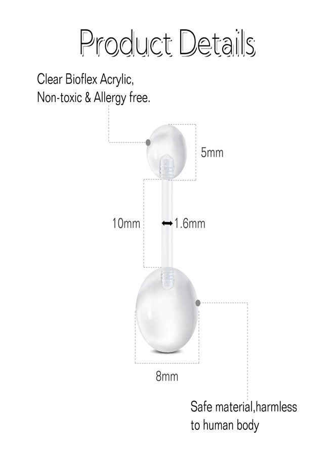 FECTAS Plastic Belly Button Rings Navel Rings for Maternity Pregnancy Sport Pregnant Women Flexible Clear Belly Piercing Retainers 10mm - Image 2