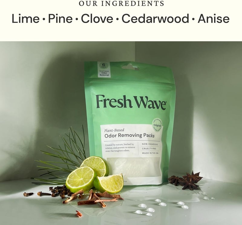 Fresh Wave Odor Eliminating & Deodorizing Packs | 2 Bags of 6 Each | Safer Odor Relief for Small Spaces | Natural Plant-Based Odor Eliminator | Odor Absorbers for Home, 3.6 Ounce (Pack of 2) - Image 2