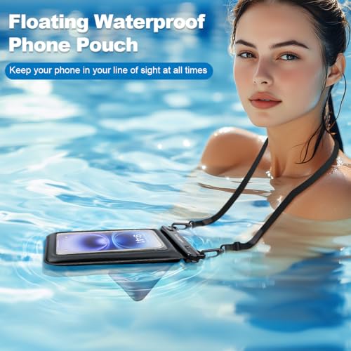 Rynapac [Up to 8.5''] Floating Waterproof Phone Pouch 2 Pack, IPX8 Double Space Waterproof Phone Case with Lanyard for iPhone 17 16 15 Pro Max, Galaxy S26 Ultra, Cellphone Dry Bag Beach Cruise Ship Essentials - Image 3
