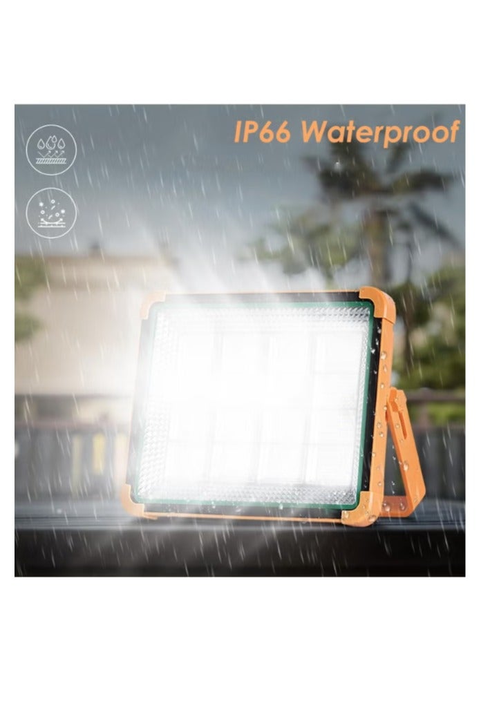 Generic Rechargeable Solar LED Flood Light with 336 LEDs, 15000mAh Battery, USB & Solar Charging, IP66 Waterproof, Power Bank Function, 7–15H Runtime, Adjustable Stand & Hook, 27.5x21.5cm Outdoor Work Camping Emergency Light - Image 4