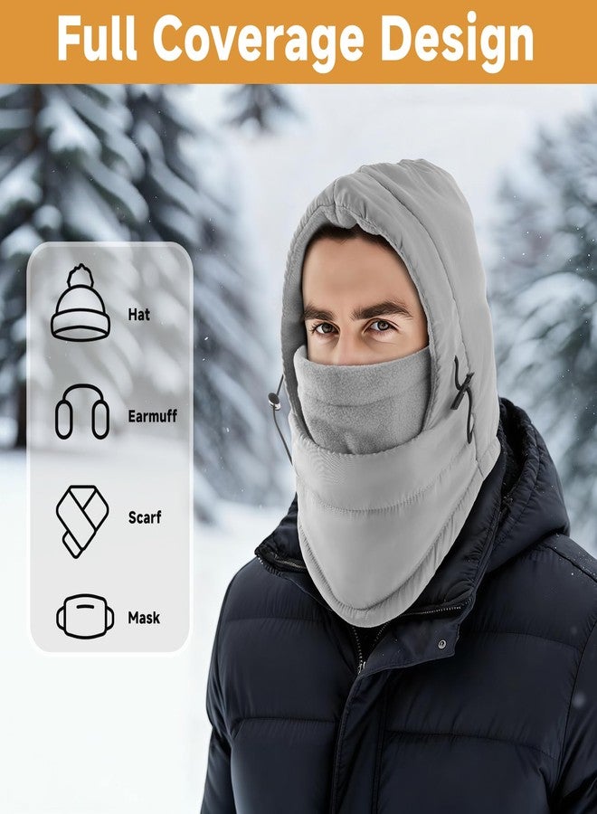 Clothclose Balaclava Ski Mask for Men, Lining Windproof Ski Face Mask for Women, Adjustable Winter Cold Weather Face Cover, Grey, One size - Image 2