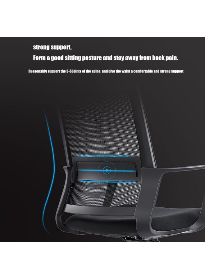 نادراب كرسي مكتبي مريح مع دعم قطني، كرسي كمبيوتر بشبكة ظهر عالية، كرسي دوار للمكتب، مزود بمساند ذراعين، وظيفة ميل، عجلات، شبكي قابل للتنفس، للبالغين أثناء العمل والدراسة - Image 3