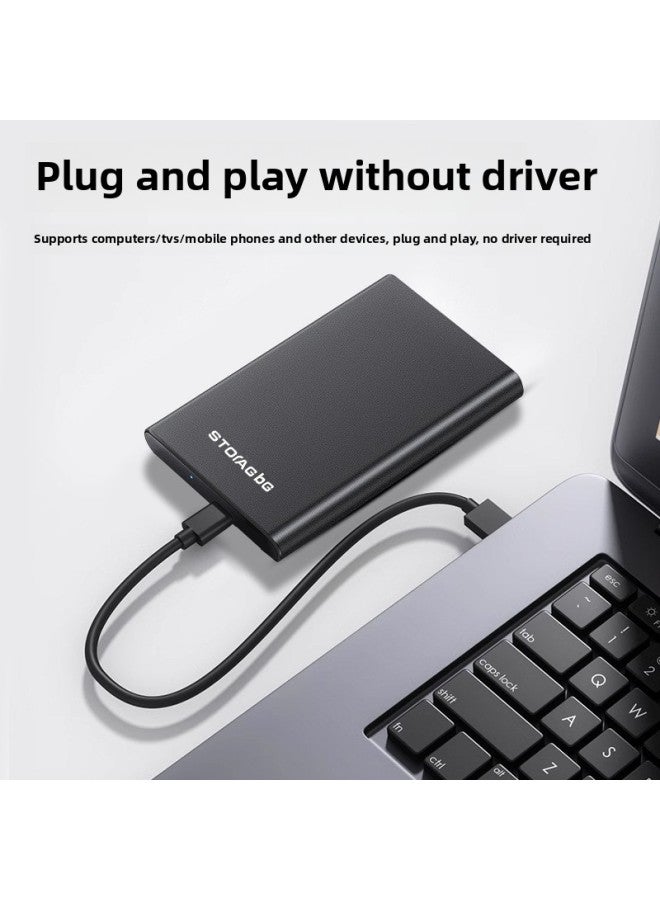 Mobile Hard Disk Mobile Mechanical Hard Disk USB3.0 Mobile Hard Disk Large Capacity External Hard Disk Data Cable-Capacity:Jazz Black Usb2.0 [no Driver Required]-Interface:120GB - Image 2