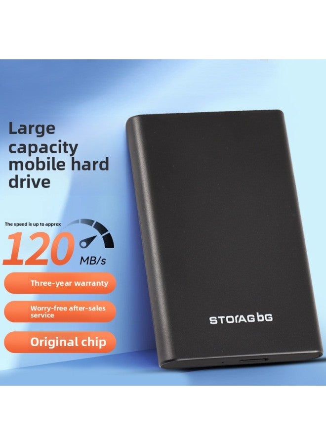 Mobile Hard Disk Mobile Mechanical Hard Disk USB3.0 Mobile Hard Disk Large Capacity External Hard Disk Data Cable-Capacity:Jazz Black Usb2.0 [no Driver Required]-Interface:120GB - Image 1