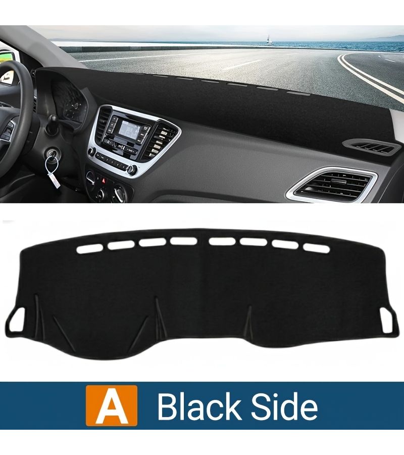 Red Left Hand Drive Dashboard Cover For Hyundai Solaris Accent HC 2017 2018 2019 2020 Car Instrument Panel Anti Glare Pad Carpet - Image 3