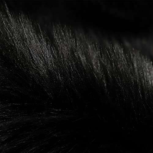 SERISSA Soft Fluffy Area Rug, Coal Black Faux Sheepskin Fur Rug, Shaggy Rug for Bedroom Floor Fuzzy Carpet for Living Room 4x6 Feet - Image 5