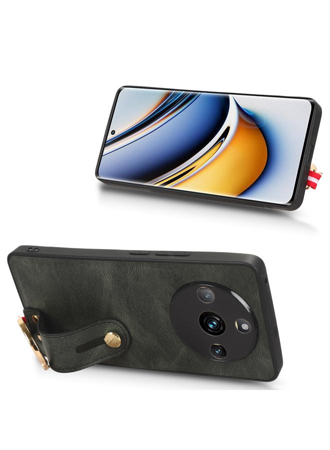إيروريكس جراب خلفي من الجلد مع سوار معصم لهاتف Realme 11 Pro / 11 Pro+ - Image 5
