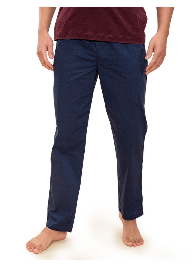 DaMENSCH - DaMENSCH The Stretch Men's Woven Cotton Tapered Fit Pyjama Pants- True Navy blue- XX-Large - Image 1