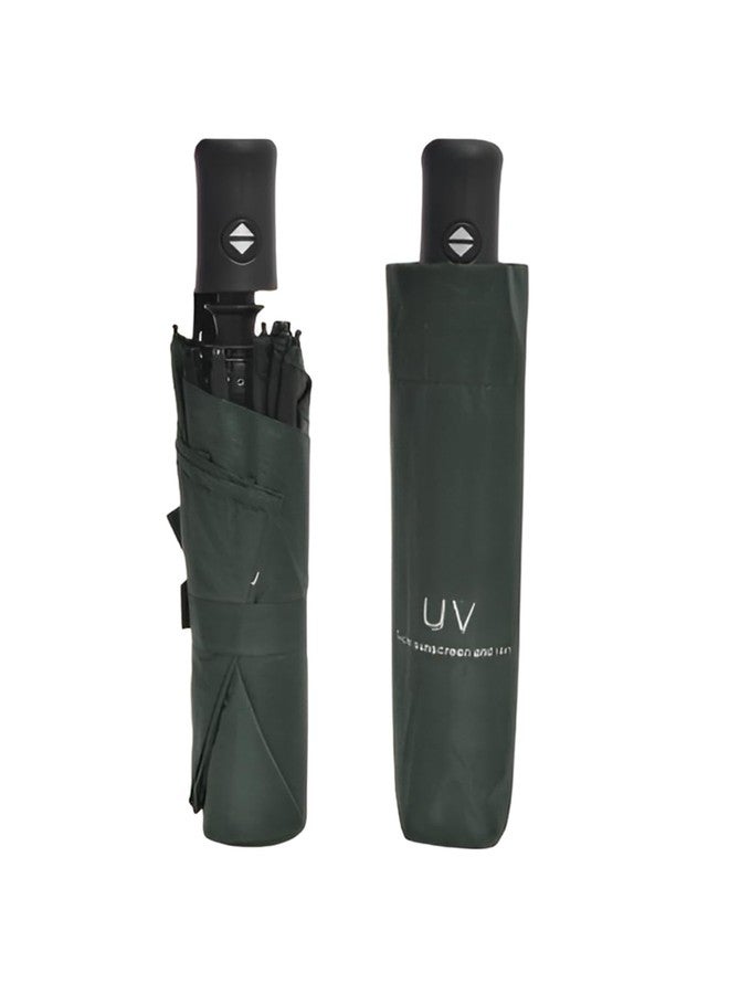 FABINALIV Green Solid Auto ON/OFF Waterproof Automatic Compact Umbrella (FLUB-1039-Green) - Image 1